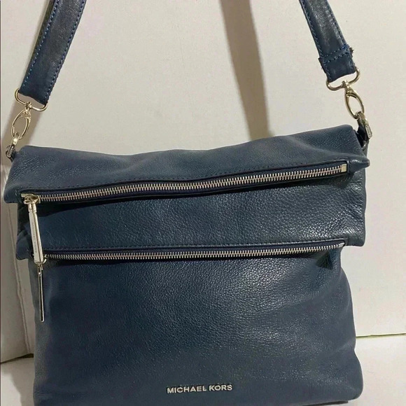 Michael kors navy blue leather satchel handbag - Picture 3 of 16